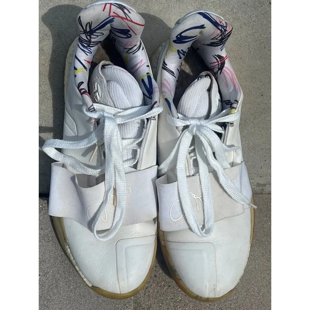Adidas Men Harden Vol 3 Doodle Cloud White Sneakers Size 13